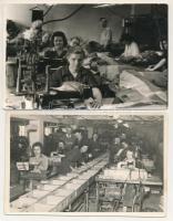 5 db MODERN fotólap: szocialista üzem, dolgozók, belső / 5 modern photos: Socialist factory, workers...