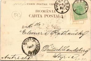 1898 Dambovicioara, Salutari din Romania. Defileul de la Dambovicioara (Cheile Dambovicioarei) / gor...