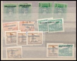 Meghatalmazás 13 db bélyeg és Érvényes 1 db bélyeg, közte 2 db balra tolódott felülnyomással