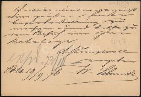 1876 2kr díjjegyes levelezőlap / PS-card "POLA / Abends"