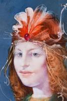 Szász Endre (1926-2003): Női portré. Olaj, farostlemez, jelzett. Alján felületi kopással (feltehetőe...