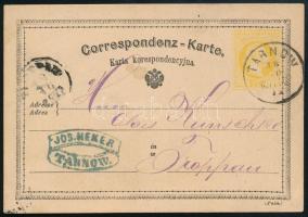 ~1875 2kr díjjegyes levelezőlap / PS-card "TARNOW" - Troppau