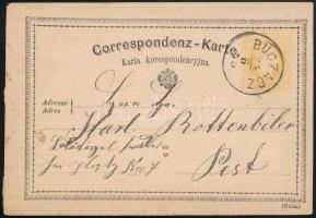 1875 2kr díjjegyes levelezőlap / PS-card "BUCZACZ" - Pest