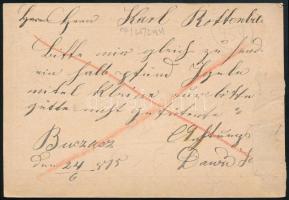 1875 2kr díjjegyes levelezőlap / PS-card "BUCZACZ" - Pest