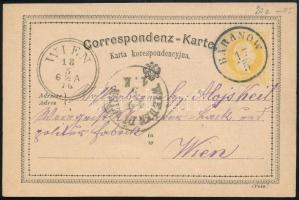 1876 2kr díjjegyes levelezőlap / PS-card "BARANOW" - Wien