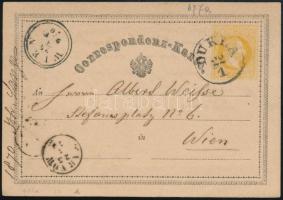 1870 2kr díjjegyes levelezőlap / PS-card "DUKLA" - Wien