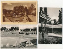 BALATON - 40 db MODERN város képeslap (1950-es évek) / 40 modern town postcards from around lake Bal...
