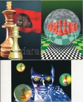 SAKK - 12 db MODERN képeslap / CHESS - 12 modern postcards