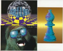 SAKK - 12 db MODERN képeslap / CHESS - 12 modern postcards