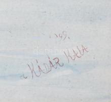 A. Kádár Kata (-): Vörös liliom. Akril, olaj, airbrush, farost. Jelzett. Dekoratív fakeretben, 60x40...