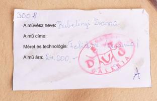 Bubelényi Zsanna: Kötögető nő. Faliplakett. Jelzett, minimális kopással, 33x30 cm