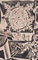 Hincz Gyula (1904-1986): Kavalkád (cím nélkül). Rézkarc, papír, jelzett. Kissé foltos. 30x39 cm