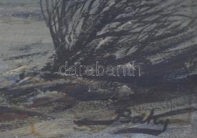 Baky Albert (1868-1944): Hazafelé. Olaj, karton, jelzett. Dekoratív, üvegezett fakeretben 22x30 cm