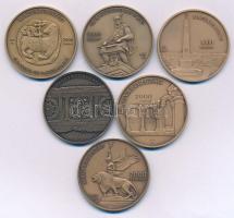 2018-2023. Történelmi emlékhelyek érmesorozat hat darab érméje: 2018. 2000Ft Cu-Zn "Nemzeti Emlékhelyek - Fiumei úti sírkert" kapszulában + 2019. 2000Ft Cu-Zn "Esztergom, Várhegy és Víziváros Nemzeti Emlékhely" kapszulában + 2020. 2000Ft Cu-Zn "Református Nagytemplom és Kollégium - Debrecen - Nemzeti Emlékhely" kapszulában + 2021. 2000Ft Cu-Zn "Ópusztaszeri Nemzeti Történeti Emlékpark" kapszulában + 2022. 2000Ft Cu-Zn "Nemzeti emlékhelyek - Székesfehérvári Romkert" kapszulában + 2023. 3000Ft Cu-Zn "Nemzeti emlékhelyek - Pákozd Katonai Emlékpark" kapszulában T:BU