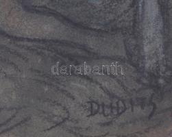 Dudits jelzéssel: Ádám és Éva. Pasztell, papír. Szakadásokkal. Üvegezett fakeretben. 33x23 cm