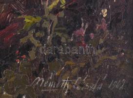 Németh László (1913-): Csatajelenet, 1942 (I. vagy II. világháború). Olaj, fa, jelzett. Dekoratív, s...