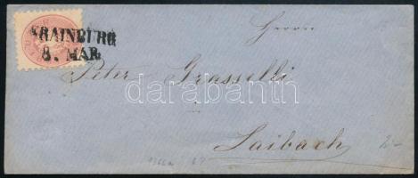 1865 5kr levélen / on cover "KRAINBURG" - Laibach