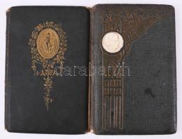 cca 1930-1940 2 db régi emlékkönyv bejegyzésekkel, rajzokkal, részben kijáró lapokkal