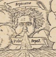 Figura del Mondo Universale 1550. feliratos világtérkép Sebastian Münster után. Régi papírra készült...