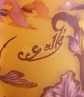 Gallé jelzéssel többrétegű savmaratott díszítésű nagyváza, hibátlan, m:55 cm