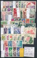 Monaco 1942-1959 21 db komplett sor és önálló érték közepes berakólap mindkét oldalán (Mi EUR 404.-)