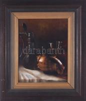 M Zeisel jelzéssel: Csendélet. Olaj, farost. Dekoratív fakeretben, 30×25,5 cm