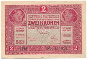 Ausztria 1917. 2K "1473 111827" T:F
Austria 1917. 2 Kronen "1473 111827" C:F
K...