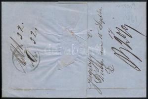 1865 10kr látványosan elfogazva levélen / 10kr with shifted perforation on cover "DÉVA" - ...