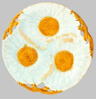 Körmöcbánya virágos tányér, jelzett, kopott, d: 16,5 cm