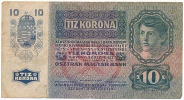 1915. 10K "1105 454455" hamis (?) szerb felülbélyegzéssel T:VG,G