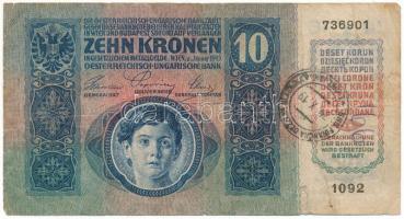 1915. 10K "1105 454455" hamis (?) szerb felülbélyegzéssel T:VG,G
