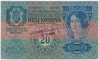 1913. 20K "2353 549274", I. Kiadás hamis(?) felülbélyegzéssel T:F