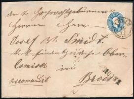 ~1862 15kr ajánlott levélen / on registered cover "TÖVIS" - Brood