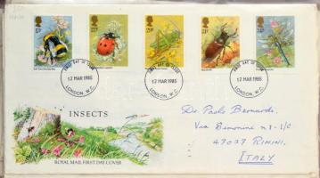 Nagy-Britannia 1981-1986 FDC gyűjtemény, 48 db FDC gyűrűs berakóban