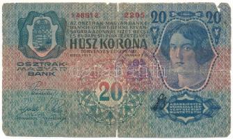 1913. 20K I. kiadás, hamis(?) felülbélyegzéssel T:G Adamo K18B