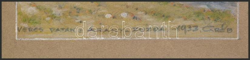 Olvashatatlan (Gréb?) jelzéssel: Veres patak, arany zuzda, 1933. Akvarell, ceruza, papír, jelzett, l...