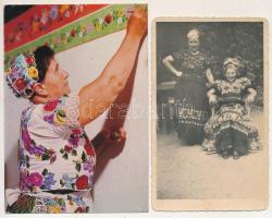 16 db MODERN népviselet képeslap, közte néhány régi / 16 modern folklore postcards, with some pre-19...