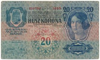 1913. 20K fekete "ROMANIA TIMBRU SPECIAL" felülbélyegzéssel T:F beszakadás Adamo K17