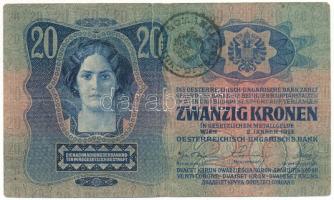 1913. 20K fekete "ROMANIA TIMBRU SPECIAL" felülbélyegzéssel T:F beszakadás Adamo K17