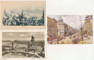 BUDAPEST - 15 db RÉGI város képeslap / 15 pre-1945 town postcards