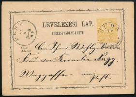 1872 Díjjegyes levelezőlap / PS-card "BUDA CSÁSZÁRFÜRDŐ" - Pest