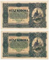 1920. 20K (2x) sorszámok közt nincs pont T:AU