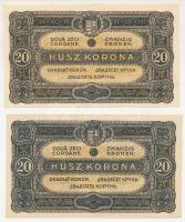 1920. 20K (2x) sorszámok közt nincs pont T:AU