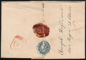 1865 2 x 10kr ajánlott levélen (1 bélyeg bontásnál kettévágva) / 2 x 10kr on registered cover "...