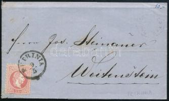 1868 5kr levélen / on cover "PETRINIA"