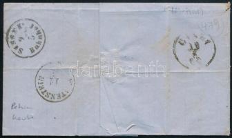 1868 5kr levélen / on cover "PETRINIA"