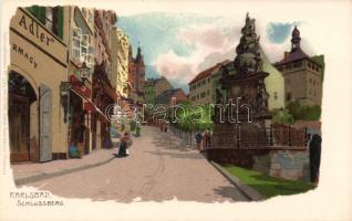 Karlovy Vary castle hill litho