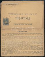 1891 35kr díjjegyes zárt táviratlap Színes számú 2kr és 5kr párok belső kiegészítéssel "HOSSZÚP...