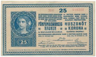 1918. 25K "3111" 3mm, hullámos hátlappal T:F szép papír Adamo K22