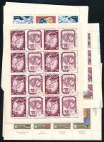 Kis ív tétel, benne 1959 Bélyegnap, 1969 10 db Szojuz, 1972 6 db Mars és 8 db Labdarúgó EB